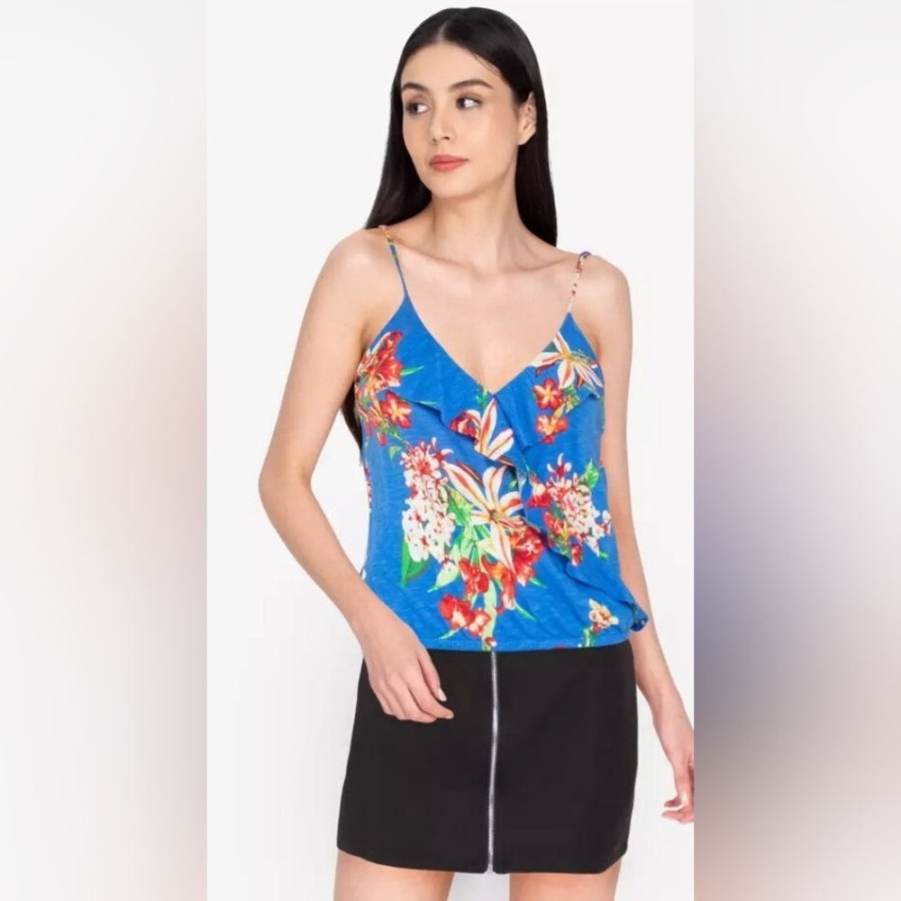 EXPRESS - Blue Ruffle Blouson Cami Top-Small